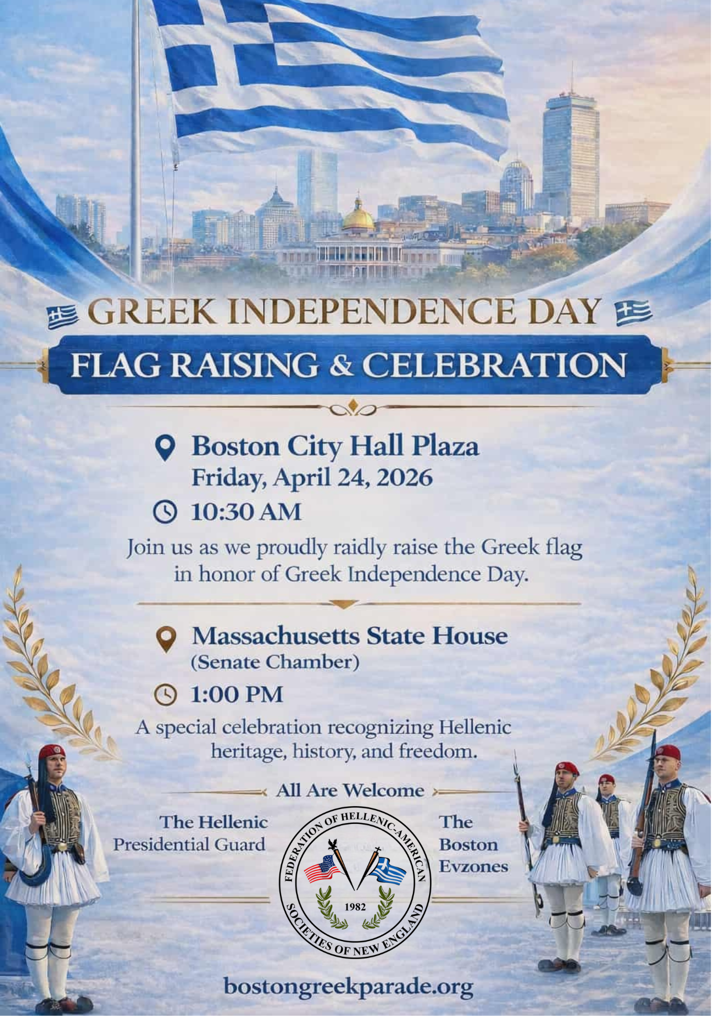 Flag Raising at Boston City Hall flyer